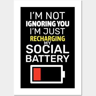 Low Social Battery Humor for Introverts Posters and Art